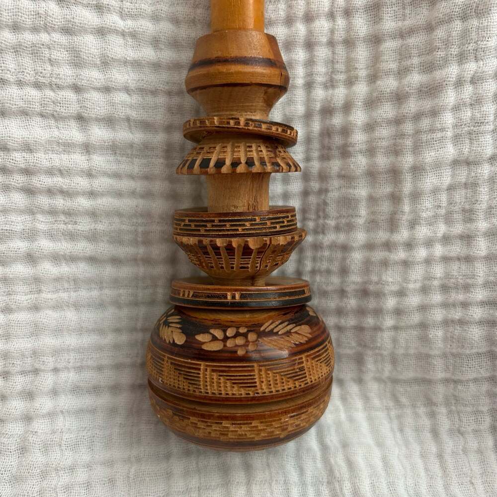 Vintage Hand Carved Wooden Molinillo Mexican Hot Chocolate Whisk